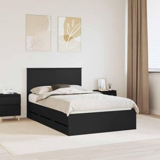 Berkfield Home Bed Frame with Drawer Black 120 x 190 cm Engineer Wood