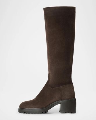 Aquatalia 65mm Delilah Suede Knee-High Boots