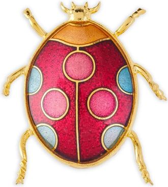 Susan Caplan Vintage 1980s ladybird-shaped brooch - women - Enamel/Gold Plated - One Size