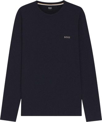 HUGO BOSS Hugo Heren Wafelbrei Langsleeve Shirt (Donkerblauw)