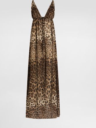 Dolce & Gabbana Leo-print Stretch Sheer Dress - Woman Dresses Animal Print 38