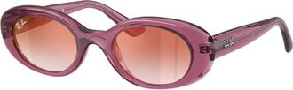 Ray-Ban Ovale Zonnebril - unisex - Zonnebrillen - Paars - 45 MM - Nylon - Accessoires