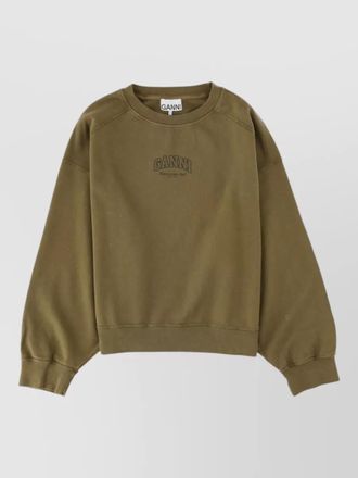 Ganni crew neck top long sleeve knit