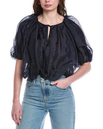 Rebecca Taylor Silk Chiffon Bubble Top