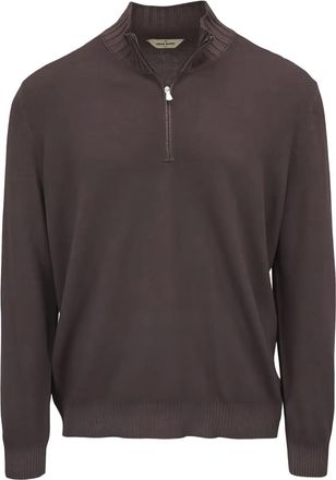 Gran Sasso zip knit sweater - Brown