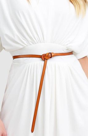 Belle & Bloom Tie The Knot Leather Belt in Brown at Nordstrom