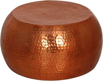 vidaXL Mesa de centro de aluminio color latón Ø55x28 cm Vidaxl