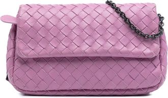 Bottega Veneta Borsa espandibile a tracolla Intrecciato mini in nappa con catena e battente 2012-2025 - Rosa