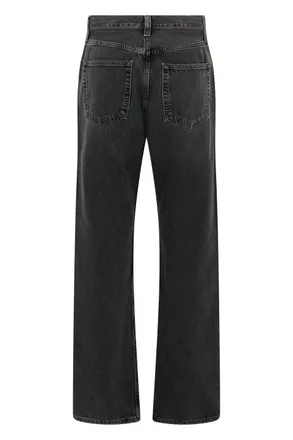 A Gold E Straight-Leg Cotton Jeans - Black