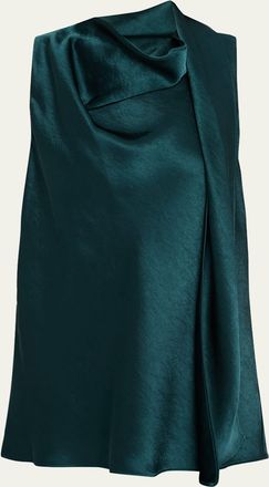 Vince Sleeveless Satin Scarf Top