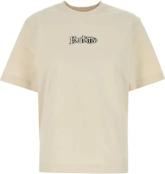 Burberry Graphic Logo Cotton T-Shirt - Dames - T-shirts - Beige - XS - Katoen - Tops