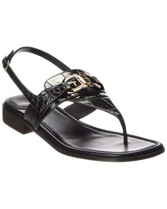 Ferragamo Lula Croc-Embossed Leather Sandal