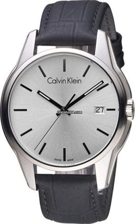 Calvin Klein Zilvertint Horloge - Heren - Horloges - Grijs - ONE Size - Accessoires