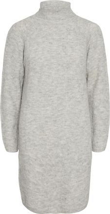 Pieces Womens Pcellen Ls High Neck Knit Dress Noos Bc Keid, Light Grey Mix, M