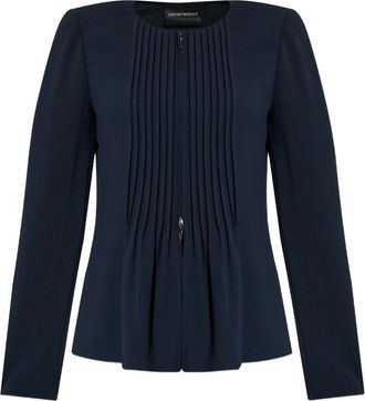 Emporio Armani Giacca aderente plissettata - Blu