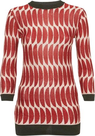 Marni Maglione semi trasparente - Rosso