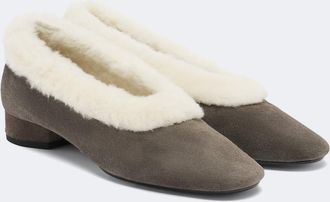 Aeyde Delia shearling-lined suede ballet flats