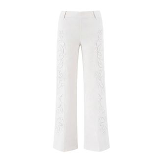 Ermanno Scervino Wide Trousers, female, White, Size: 2XS Straight-leg Trousers