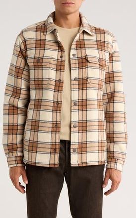 Rainforest Edgewood Plaid Bonded Fleece & Faux Shearling Jacket in Brown Plaid Check at Nordstrom Rack, Size X-Large