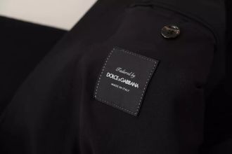 Dolce & Gabbana Black Wool Slim Fit Coat Jacket Mens Blazer