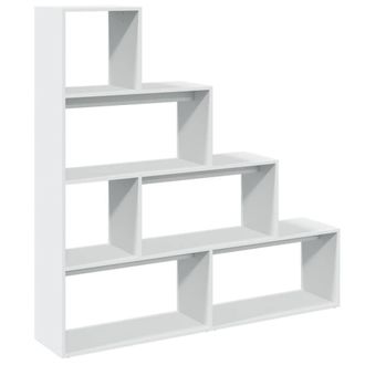Berkfield Home Room Divider Bookcase 4-Tier White 143.5x29x143.5 cm Engineered Wood