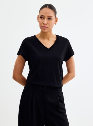 Sams&oslash;e & Sams&oslash;e Soft jersey V-neck T-shirt