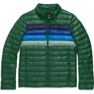 primary Grown-Ups Puffer Jacket In Stripe in Evergreen Placed Stripe at Nordstrom, Size Xx-Large