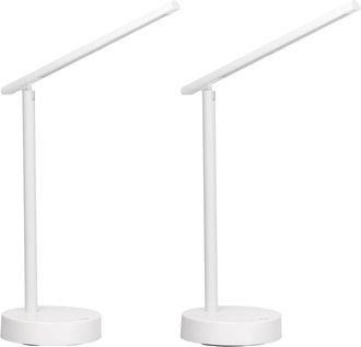 Forlight Archie (2uds) L&aacute;mpara Flexo De Escritorio Led Con Bater&iacute;a Intensidad Regulable Con Luz Neutra 4000k. Flexo De Aluminio Blanco