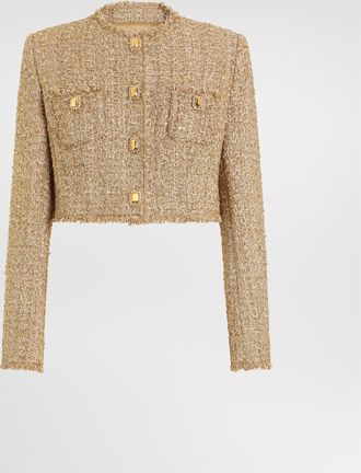 Dolce & Gabbana Lam&eacute; Tweed Jacket - Woman Gold 36