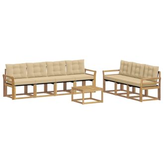 vidaXL Conjunto De Sof&aacute;s De Exterior Con Coj&iacute;n 8 Pcs Y Beige Vidaxl