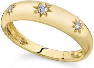 Allurez Diamond Star Wide Band Ring 14K Yellow Gold (0.09ct)