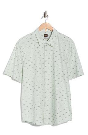 BOSS Rash 2 Cotton Poplin Button-Up Shirt in Open Blue at Nordstrom Rack, Size Xx-Large