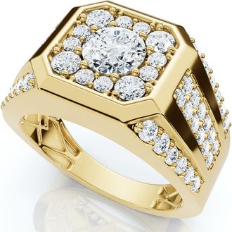 Pompeii3 2Ct Mens Diamond Ring 10k Gold Lab Grown