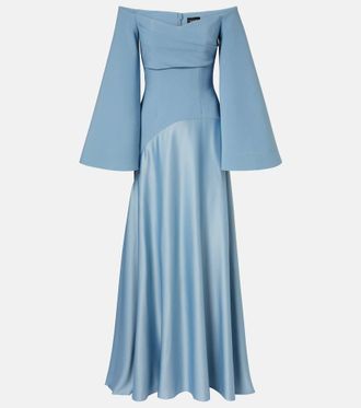 Solace London Rina cr&ecirc;pe and satin gown