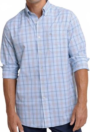 Southern Tide Intercoastal River Point Plaid Sport Shirt In Cerulean