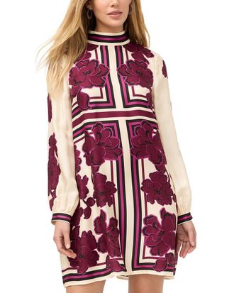 Johnny Was Kalova Silk-Blend Mini Dress