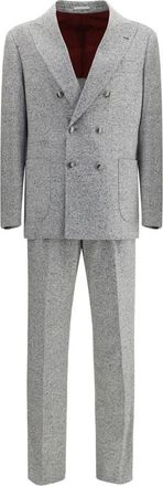 Brunello Cucinelli Double-breasted Textured Suit