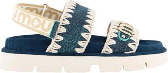 Mou Denim Back Strap Bio Sandal - Dames - Sandalen - Groen - 38 EU - Denim - Schoenen