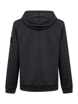 Stone Island Mens Hoodie Black Organic Cotton Stretch Sweatshirts Sweater