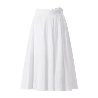 Msgm Msgm, Rokken, Dames, Wit, XS, Geborduurde Midi Rok