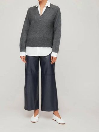 Fifteen Twenty Mixed Media Sweater In Charcoal