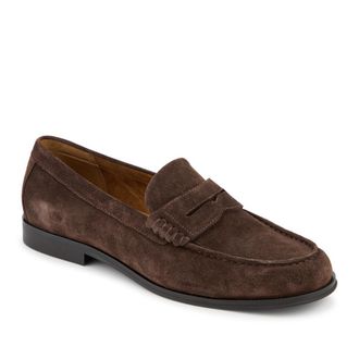 Jones Bootmaker Mens Quadir Slip On Leather Penny Loafers - Dark Brown - Size UK 7