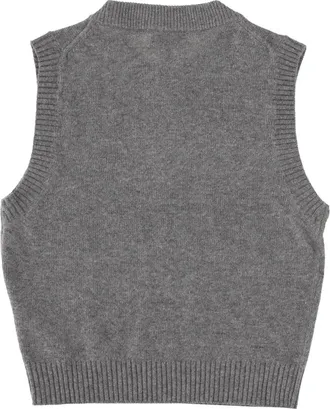 Ganni Graphic Knit Wool Gilet - Gray