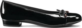 Ara Womens Bow Ballet Flat In Black Patent/black Patent