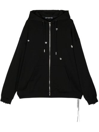 Mastermind Japan Katoenen hoodie met doodskopprint - Zwart