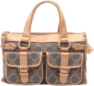 Celine Pre-owned Vintage Canvas Handbag - Dames - Vintage Handtas - Bruin - ONE Size - Leer - Vintage
