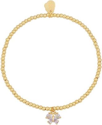 Estella Bartlett Dreamer Cubic Zirconia Butterfly Charm Bracelet in Gold at Nordstrom