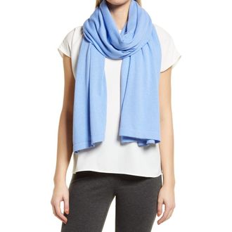 Nordstrom Transitional Knit Travel Wrap in Blue Cornflower at Nordstrom
