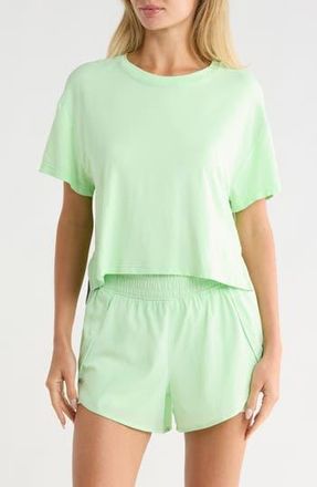 90 Degree by Reflex Seamless Echo High-Low Crop T-Shirt in Celedon/Desert Bloom at Nordstrom Rack, Size X-Large