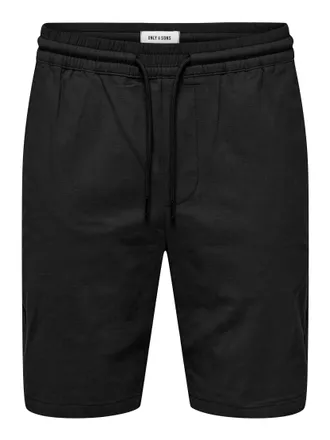 Only & Sons Chinoshorts ONLY & SONS ONSCAPRI SLIM SLUB CHINO SHORTS OTL, Herren, Gr. XXL, N-Gr, schwarz, Web, Obermaterial: 98% Baumwolle, 2% Elasthan, unifarben,